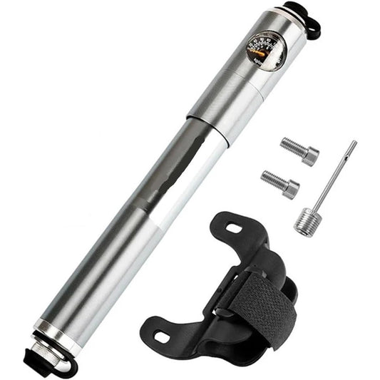 Ngbwenjun - Portable Hand Bicycle Pump With Gauge 120-300 Psi Presta Schrader Valve