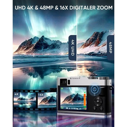 Nsoela - 4K 48MP Autofocus Digital Camera With 32GB Card And Viewfinder