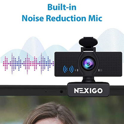 NexiGo - N60 1080P Webcam With Microphone, Adjustable FOV & Privacy Cover