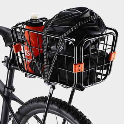 BikeCo - Foldable Rear Bike Basket, 165 LB Capacity, Adjustable Cargo Rack