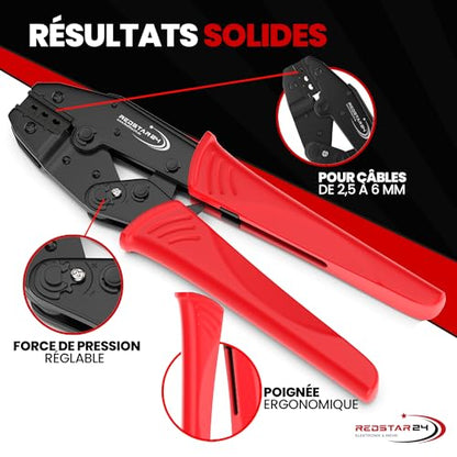 RedStar24 - Solar Crimping Pliers Set for PV Cables with Connectors and Keys