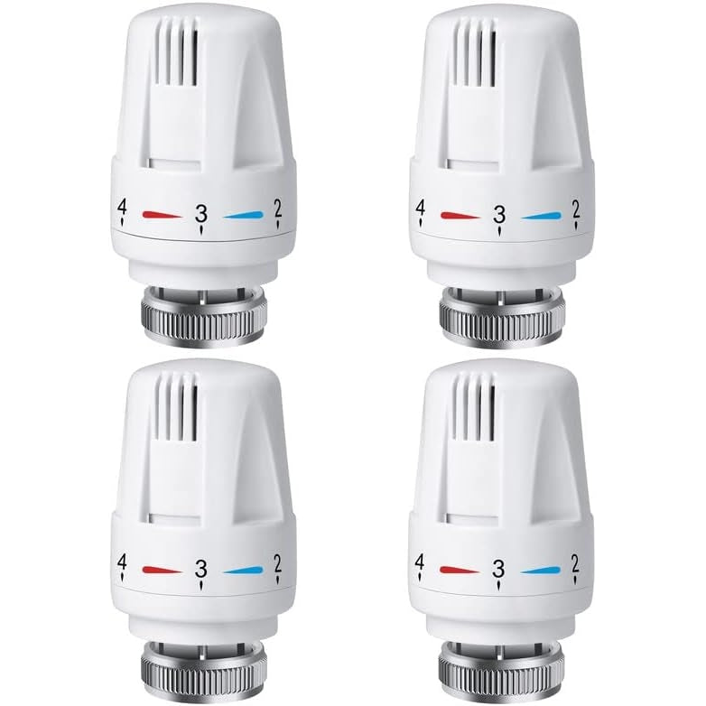 Swetup - Trv Thermostatic Radiator Valve, 4 Pieces, M30 X 1.5, White