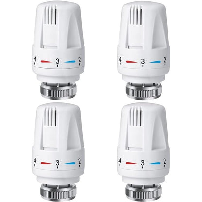 Swetup - Trv Thermostatic Radiator Valve, 4 Pieces, M30 X 1.5, White