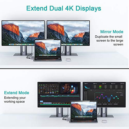 NGE - 8 In 1 USB C Docking Station Hub For MacBook Pro & Air