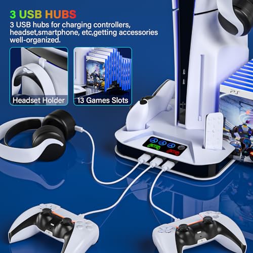 PS5 - Cooling Station With Controller Charger & USB Hubs For PS5 Slim/Standard