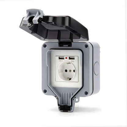 Iriisy - Outdoor Power Socket IP66 With Switch And Hinged Lid