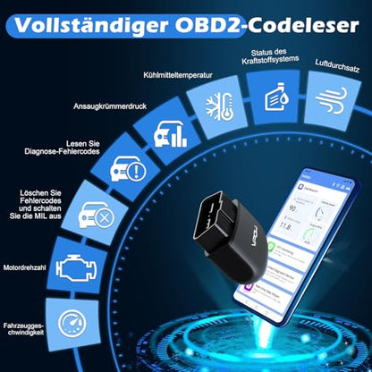 OBD2 - Bluetooth 5.1 Car Diagnostic Tool for iPhone, iOS & Android