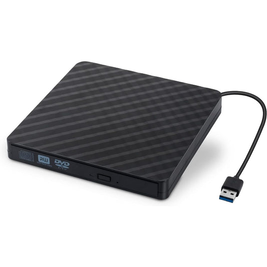 Ultrabytes - 8X Ultra Thin CD DVD Reader USB 3.0, Ultra Slim Portable Drive