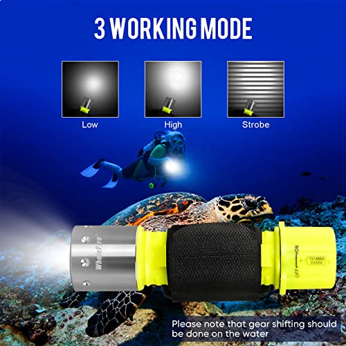 WholeFire - Dive Torch 2 Pack, 1000 Lumens Waterproof Scuba Diving Light