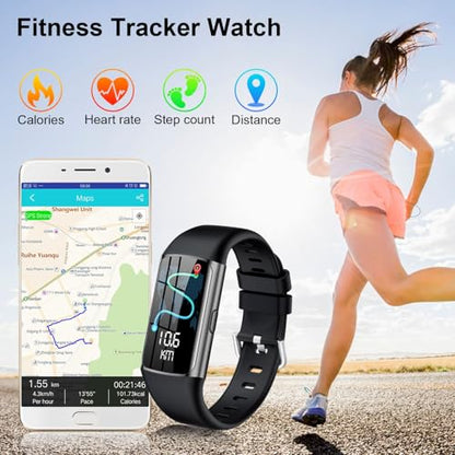 Tipmant - IP68 Waterproof Fitness Tracker Smart Watch with Heart Rate Monitor