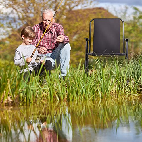 Relaxdays - Lightweight Portable Folding Chair for Camping and Beach, Black