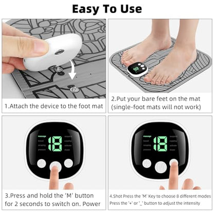 Niaazi - EMS Foot Massager Pad for Pain Relief and Circulation with Remote Control