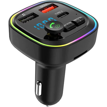 4T4+ - Bluetooth FM Transmitter Car Adapter with Dual USB Charger & MP3 Player