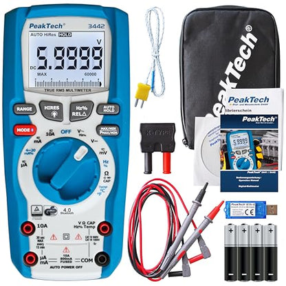 PeakTech - P3442 True RMS Digital Multimeter with Bluetooth & 60,000 Counts