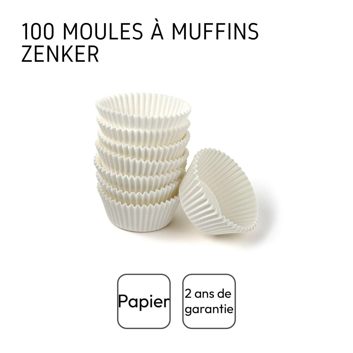 Zenker - Patisserie Paper Baking Moulds (100 Piece), White, 1.97" X 1.81"