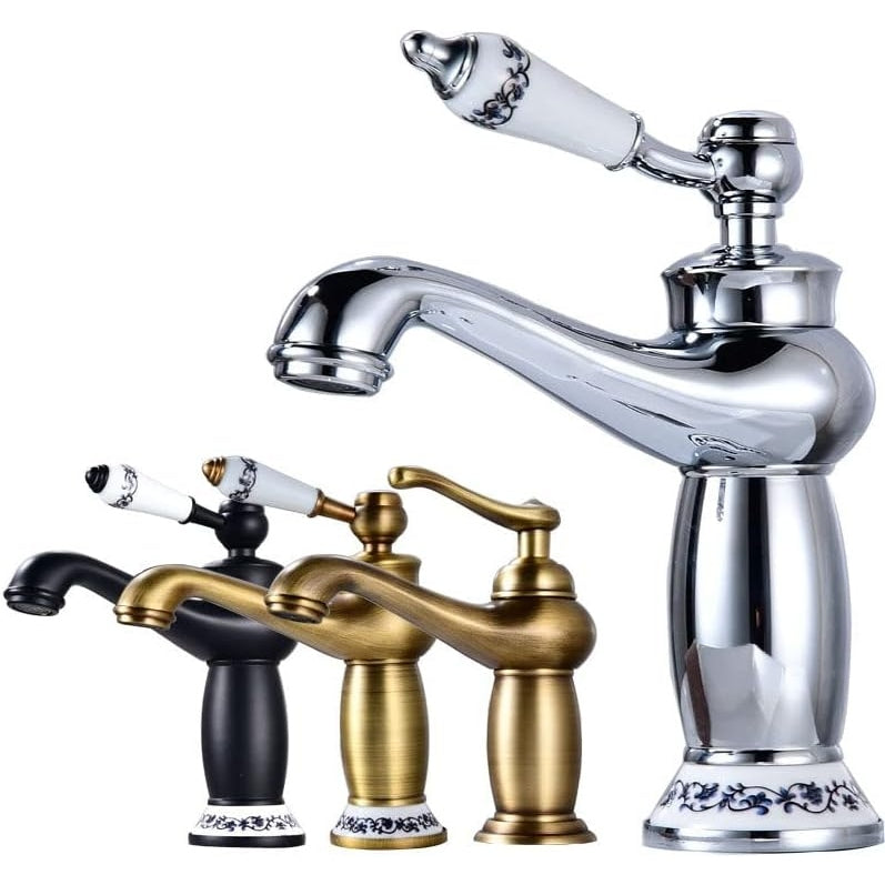 Cuteni - Brass Single Handle Bathroom Faucet (Antique Brass)