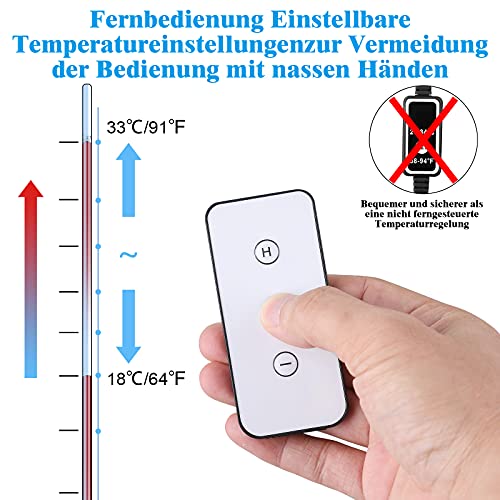 Petbank - 150W Adjustable Aquarium Heater With Remote Control for <100L Tanks