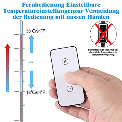 Petbank - 150W Adjustable Aquarium Heater With Remote Control for <100L Tanks