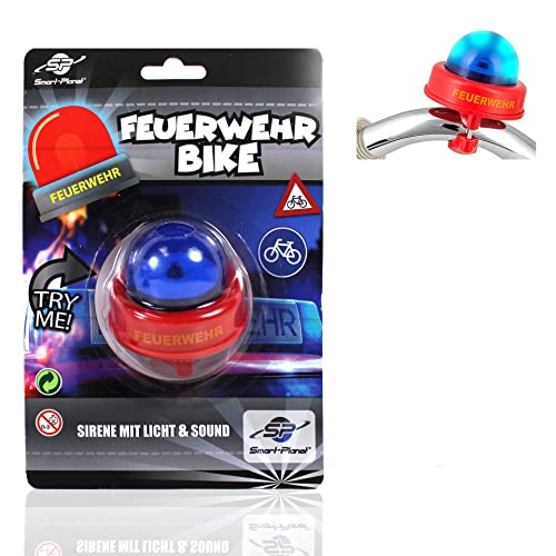 Smart Planet JO-20637 Fire Brigade Bicycle Siren and Bell for Kids - Funny Red Siren for Bike Handlebars, Universal Size - Children's Cycling Accessory