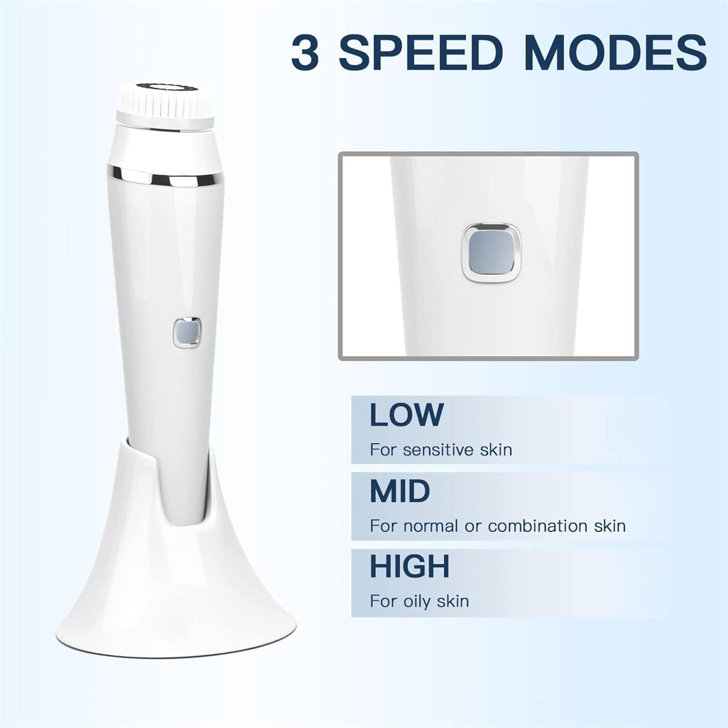 Arabest - 4 In 1 Rechargeable Facial Cleansing Brush (White)