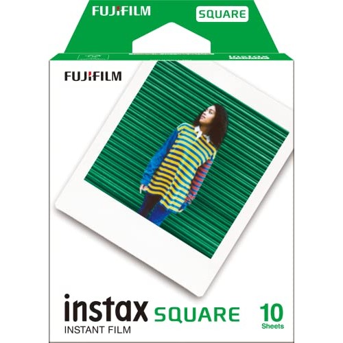 Fujifilm Instax Film Square WW 1, colorful instant film for all instax Square cameras and printers, 10 exposures per cartridge, film size 86mm x 72mm, image size 62mm x 62mm.