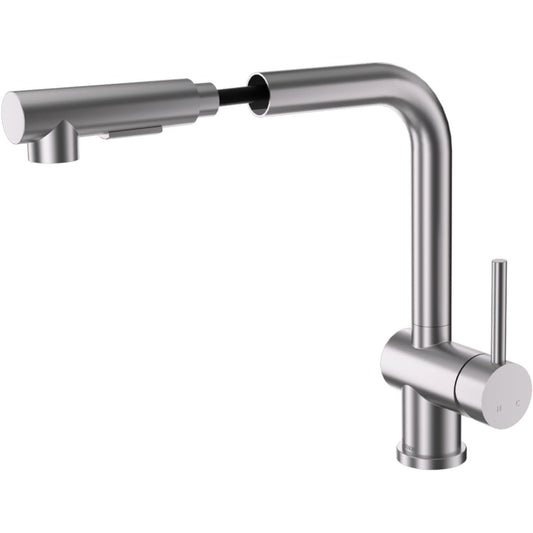 Detbom - High Pressure Extendible Stainless Steel Kitchen Tap, 360Â° Rotatable, 2 Jet Types, Anthracite Grey