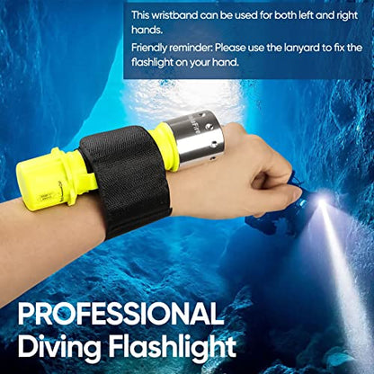 WholeFire - Dive Torch 2 Pack, 1000 Lumens Waterproof Scuba Diving Light