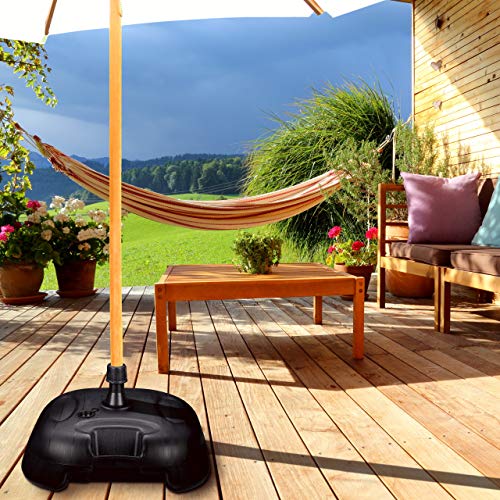 Relaxdays - Fillable Parasol Base for Garden Umbrellas, 44x42 cm, Black