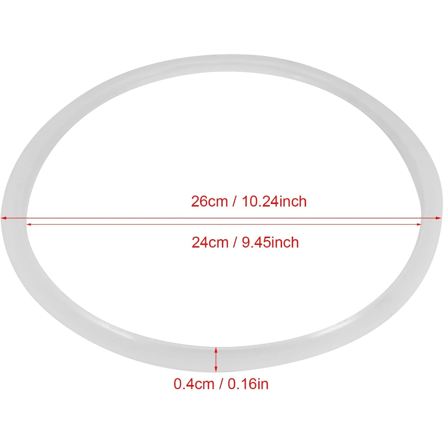 Dewin - Pressure Cooker Sealing Ring, 6 Sizes Clear Silicone Gasket (24Cm)