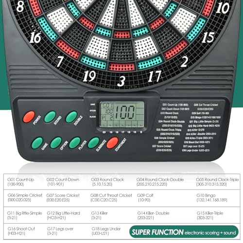 SIMDAO - Electronic Dartboard Set with LCD Display, 3 Darts & 12 Dart Heads