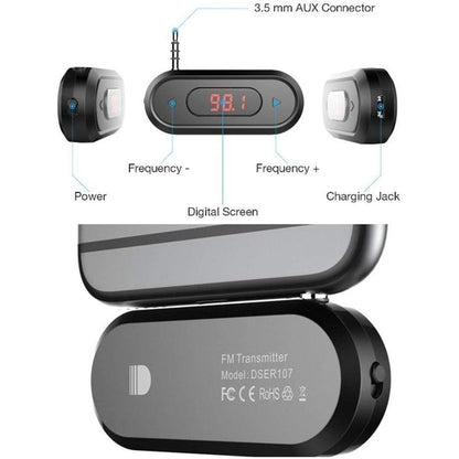 Ashata - 3.5mm Audio FM Transmitter with 300mAh Battery