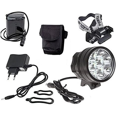 Theoutlettablet - Bike Handlebar Headlamp 12,000 Lm LED 9x Cree XM-L, Battery & Charger