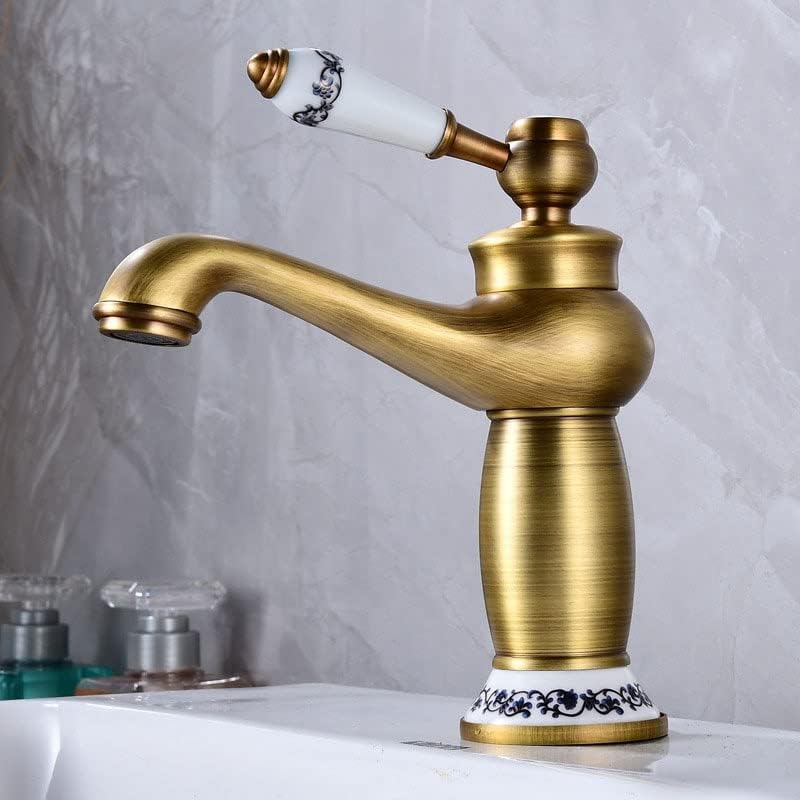 Cuteni - Brass Single Handle Bathroom Faucet (Antique Brass)