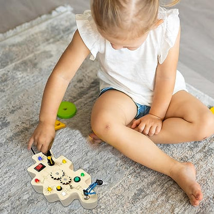 YHDFVSA - Montessori Busy Board With LED Light Switch & Sensory Toys