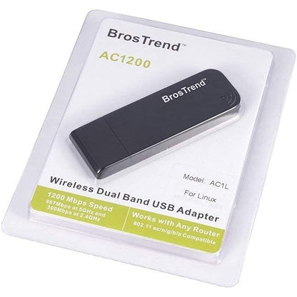 Brostrend - 1200Mbps Linux Wifi Adapter & AC1200 Wifi Extender Bundle