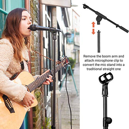 Cahaya - Tripod Microphone Stand Boom Arm with Carrying Bag & Mic Clips