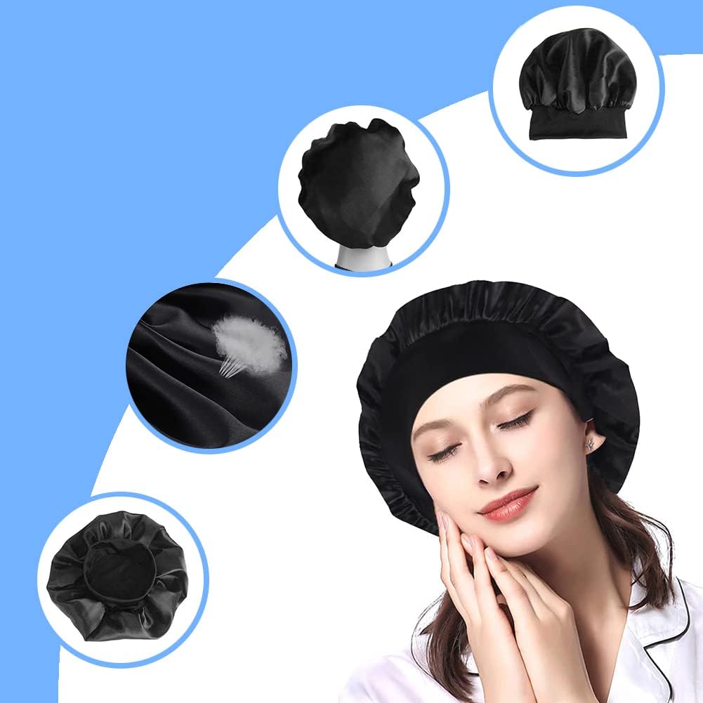 Gajuchuf-Eu - Satin Hair Bonnet for Sleeping with Wide Elastic Band