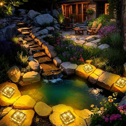 Sunshine Smile - Solar Paving Stones Outdoor Lights, Waterproof LED Path Lighting