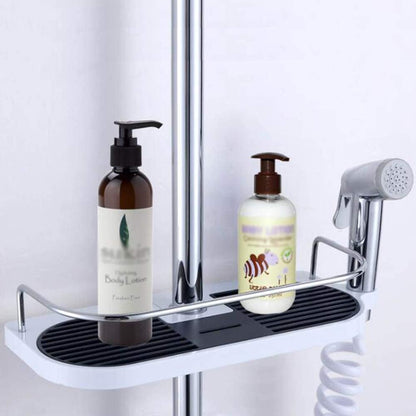 G-Tree - Stainless Steel Shower Caddy Shelf With Hooks, No Drilling