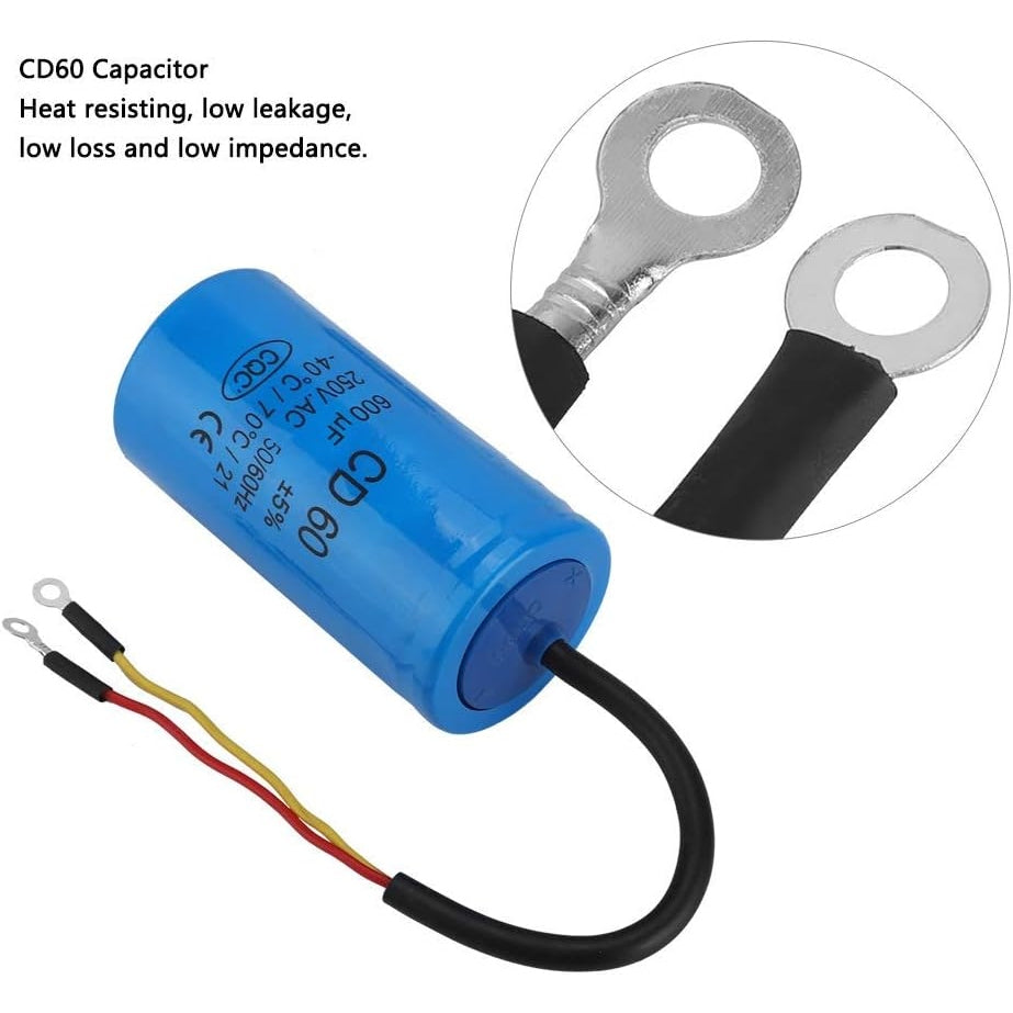 Jadeshay - Run Capacitor Cd60 250V 150Uf 50/60Hz For Motor Start Air Compressor