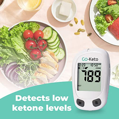 Go-Keto - Ketone Meter Set With 10 Test Strips & Accessories for Keto Diet