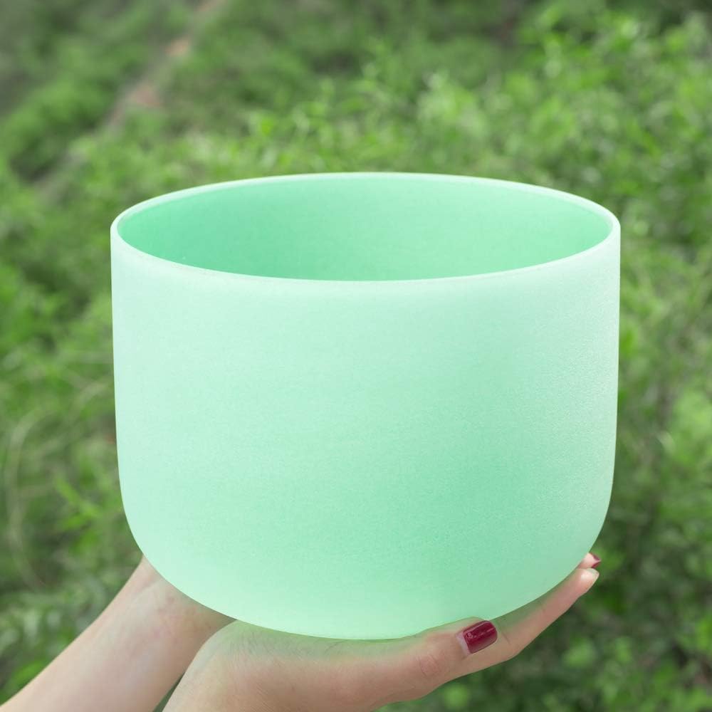 Lylf - 432Hz 8" F Heart Chakra Green Quartz Crystal Singing Bowl