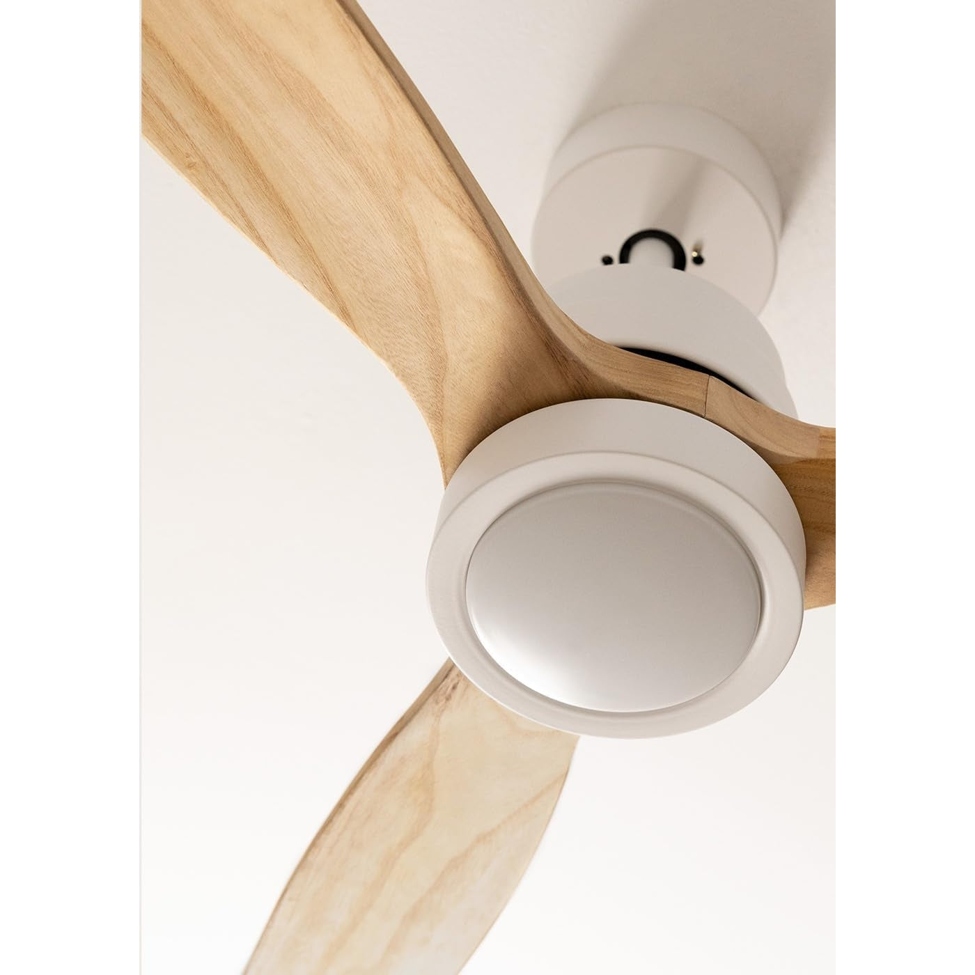 Create - Windstylance Dc - White Ceiling Fan With Natural Wooden Blades With Light-silent,power 40 W,ø 132 Cm