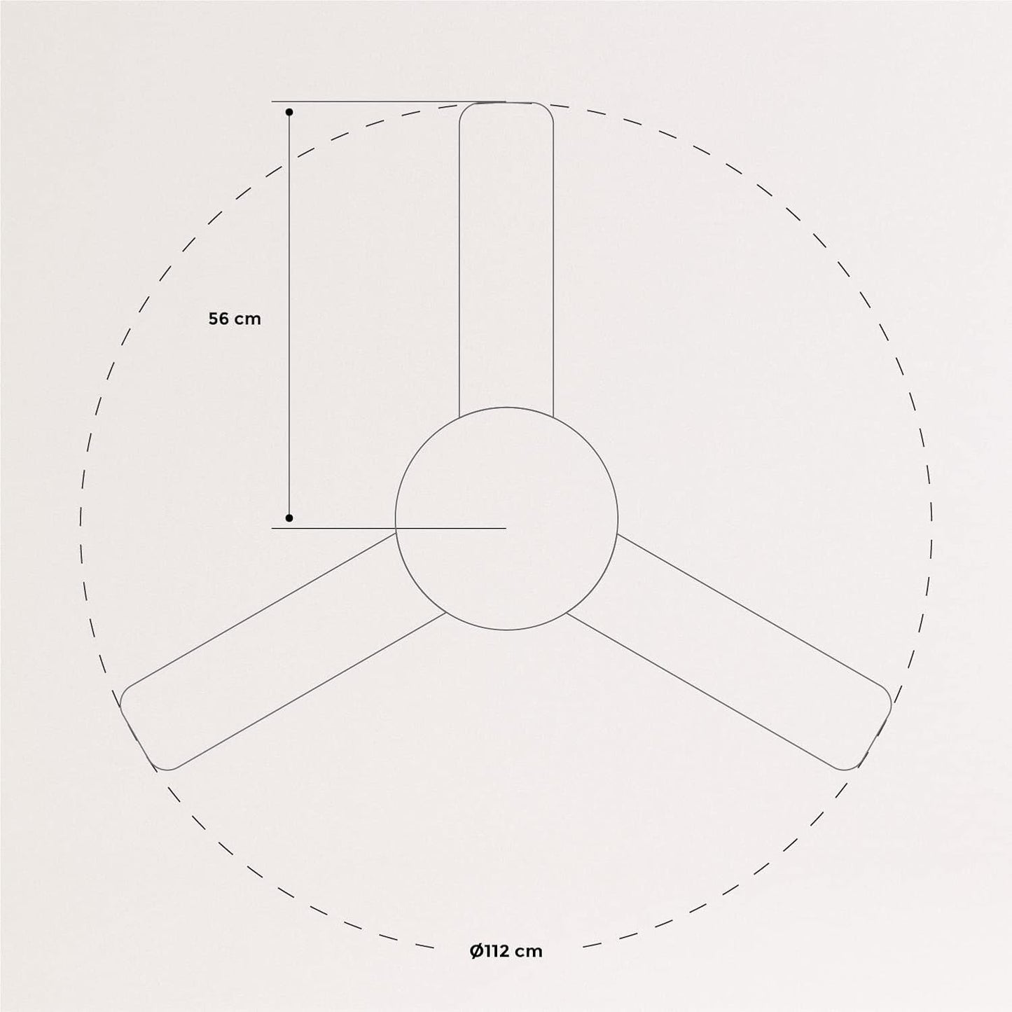 CREATE - Windball Ceiling Fan White With Lighting - 6 Speeds, 3 Light Temperatures, 40 W, Diameter 112 cm