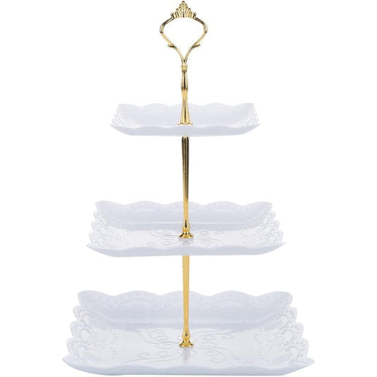 Sowatt - High Tea 3 Tier Square Cupcake Tower Stand