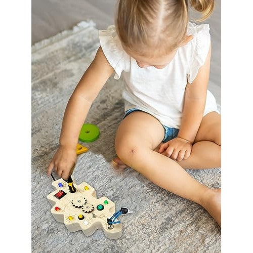 YHDFVSA - Montessori Busy Board With LED Light Switch & Sensory Toys