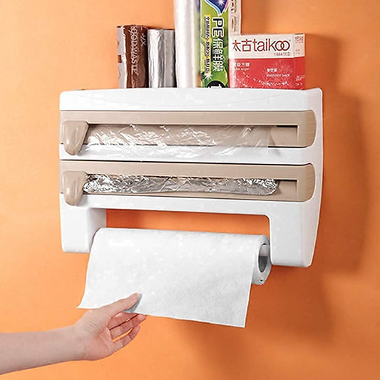 Dhavj - Multi Function 4 In 1 Triple Paper Dispenser And Holder