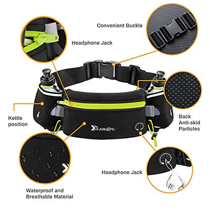 FitGear - Number-One Running Belt with Water Bottles, Adjustable Hydration Waist Pack