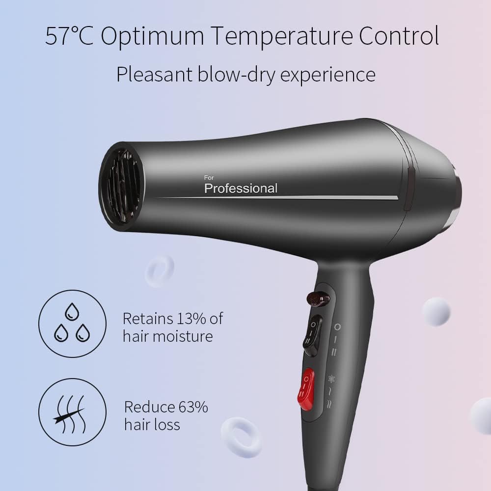 Faszin - Ion Hair Dryer 2400W With 4 Styling Diffusers Storm Series S100 Grey