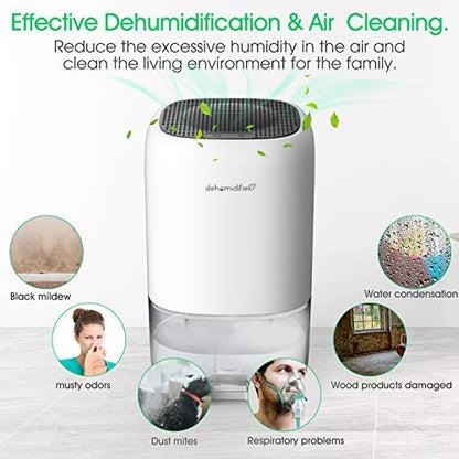 XAXAZON - Mini Electric Dehumidifier 1000ml, Ultra Quiet Air Cleaner